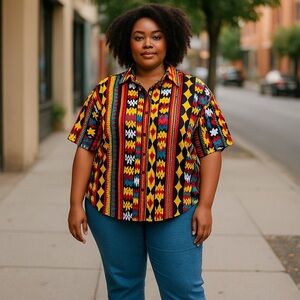 Vintage Side Saddle 100% Cotton Cutoff Sleeves Button Up Top Western Size Large‎